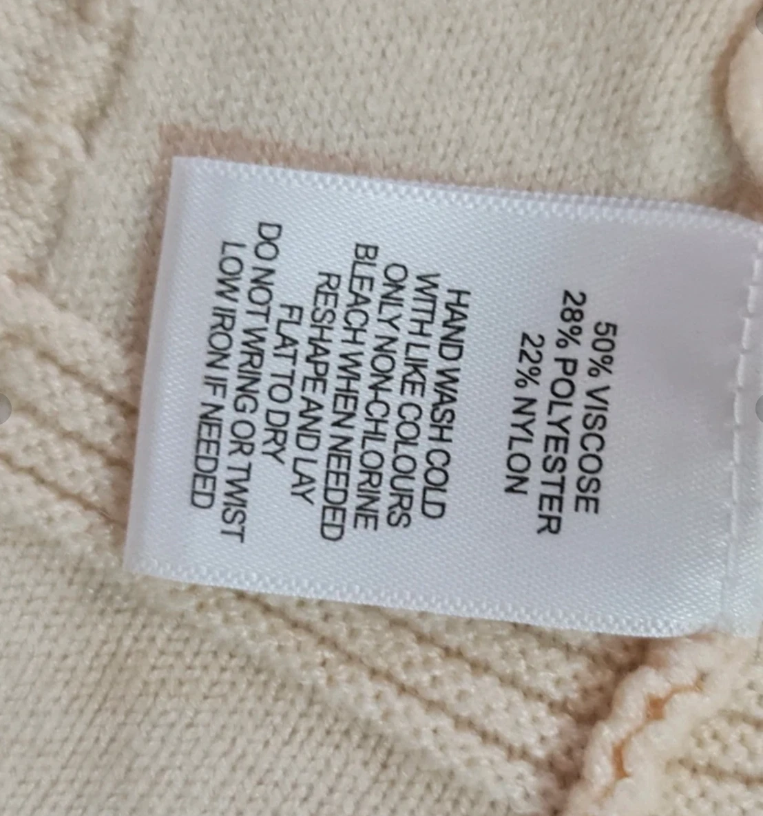 Maria Wynne Cream Knit Open Front Cardigan Women’s XL - Image 3