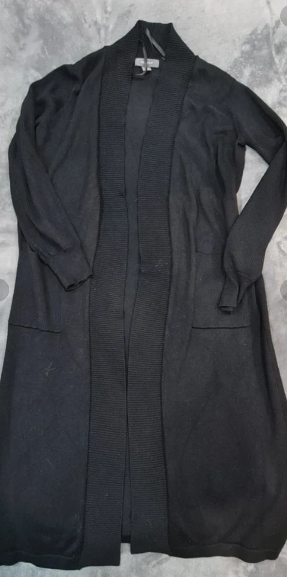 Primark Women’s Black Long Open Front Cardigan Size M