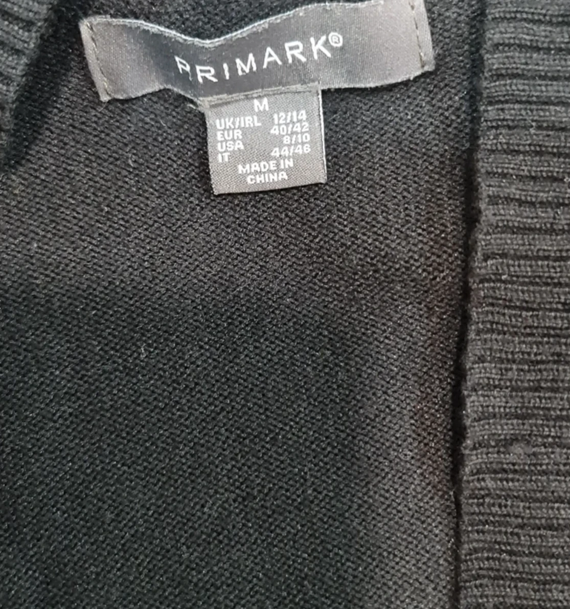 Primark Women’s Black Long Open Front Cardigan Size M - Image 2