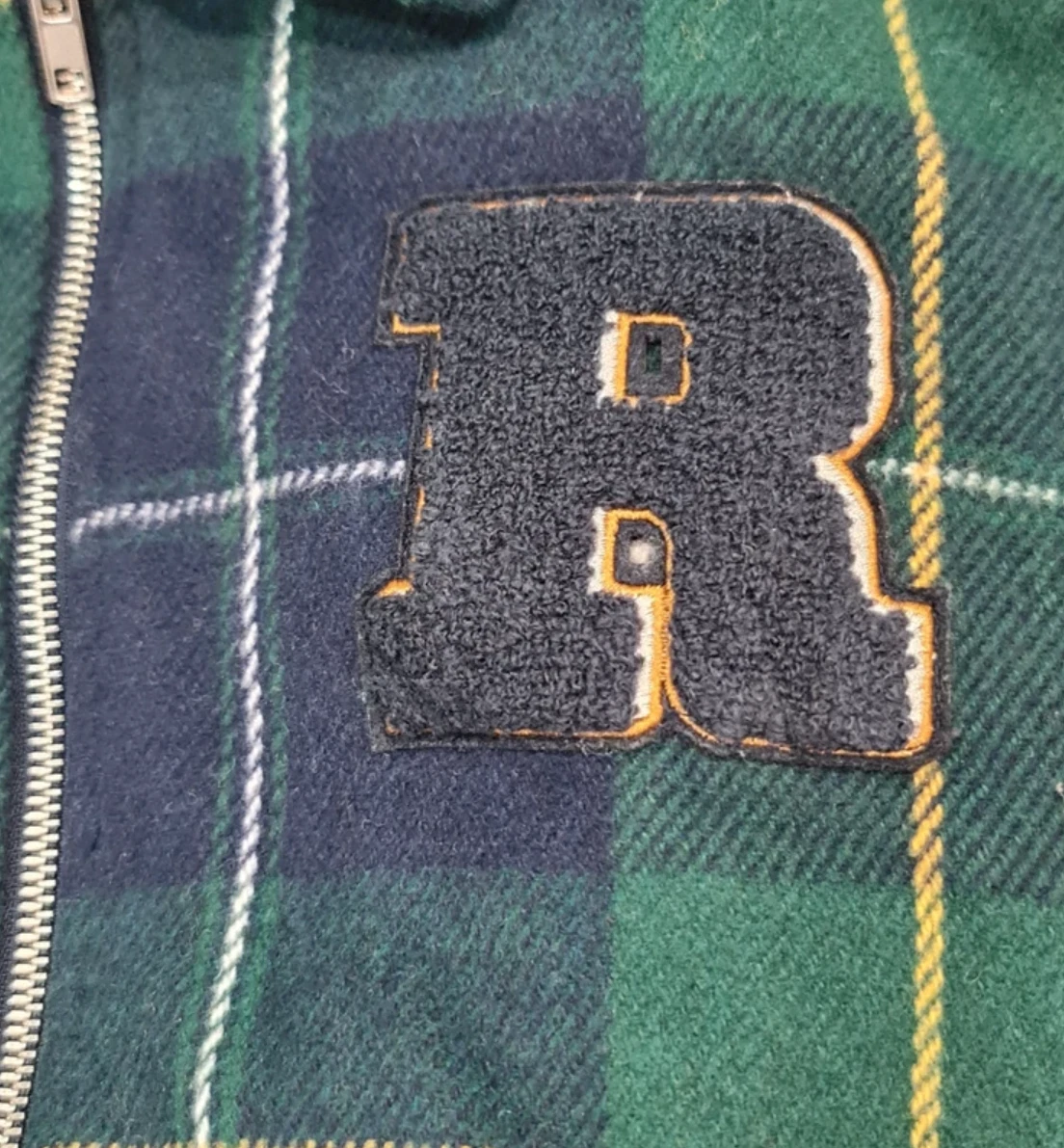 H&M Divided Green Tartan Zip Up Jacket Coat XS - Image 2