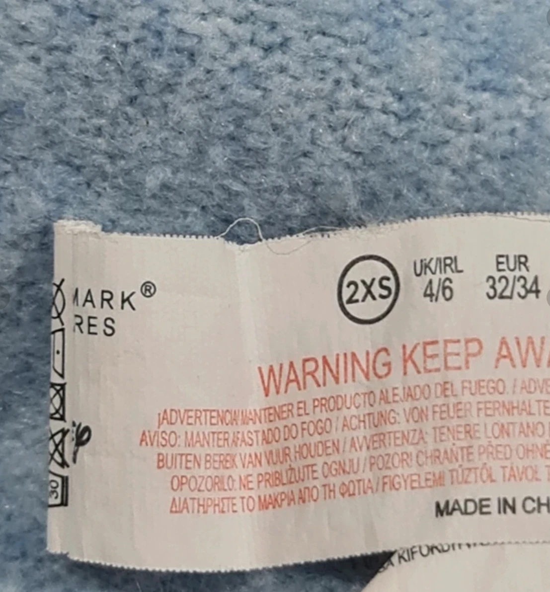 Disney Stitch Light Blue Knit Cardigan XS UK 4–6 Cute Cartoon - Image 3