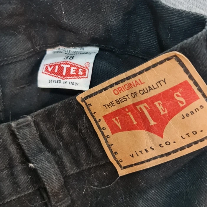 Vites Women’s Black Denim Button Front Skirt Size EU 38 - Image 2
