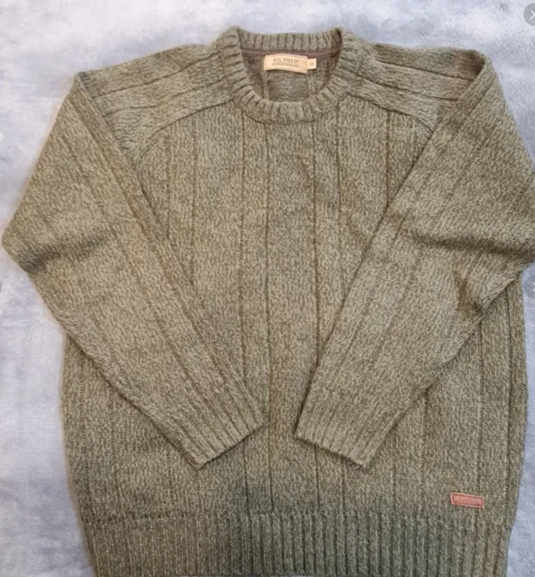 P.G. Field Men’s Green Ribbed Knit Jumper Sweater Size M
