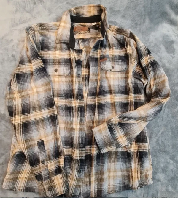 Orvis Men’s Plaid Flannel Shirt Jacket Brown Blue Size L