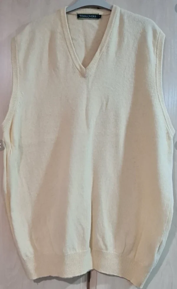 WoolOvers Women’s Cream Lambswool Sleeveless Jumper Vest XL