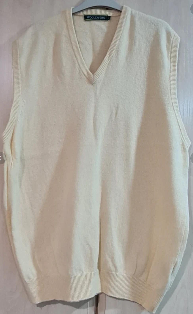 WoolOvers Women’s Cream Lambswool Sleeveless Jumper Vest XL
