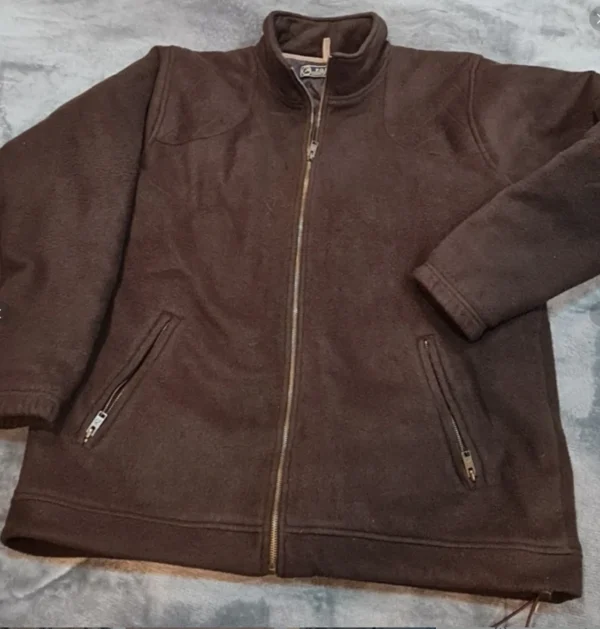 P.G. Field Men’s Brown Full Zip Fleece Jacket Size L
