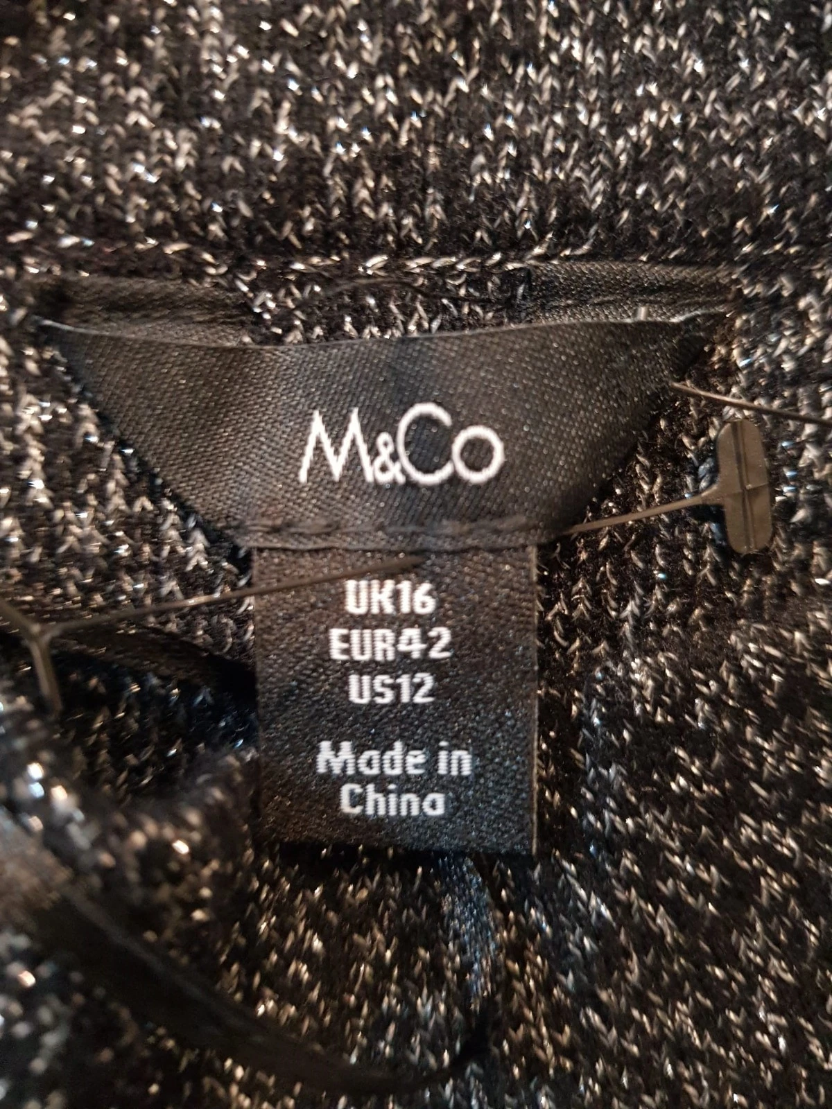 M&Co Women’s Black & White Marl Knit Jumper | Crew Neck UK 16 - Image 3
