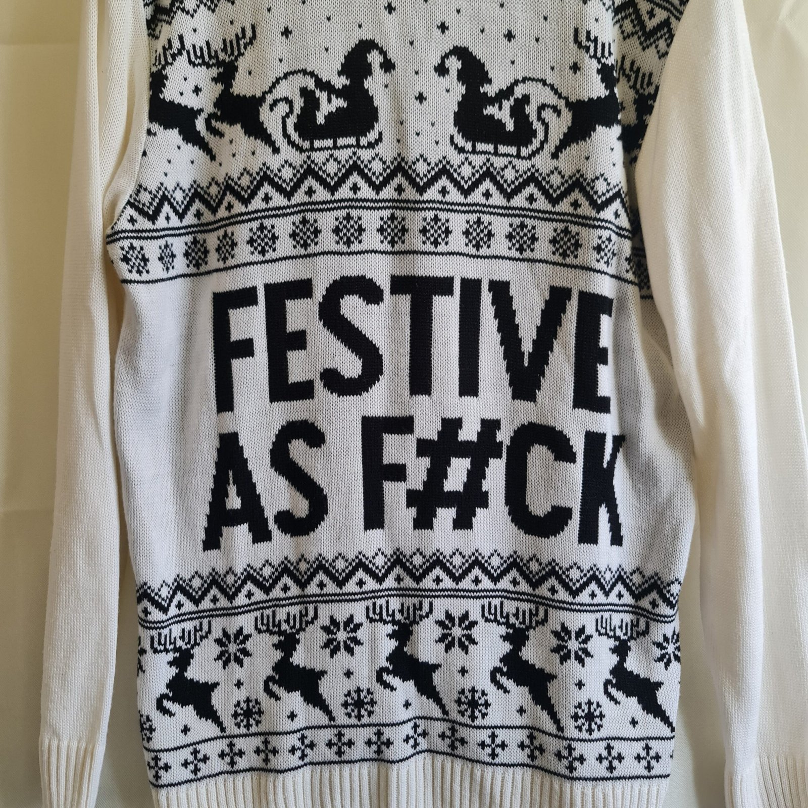 BoohooMAN Men's Christmas Jumper XL Festive Slogan - Image 2