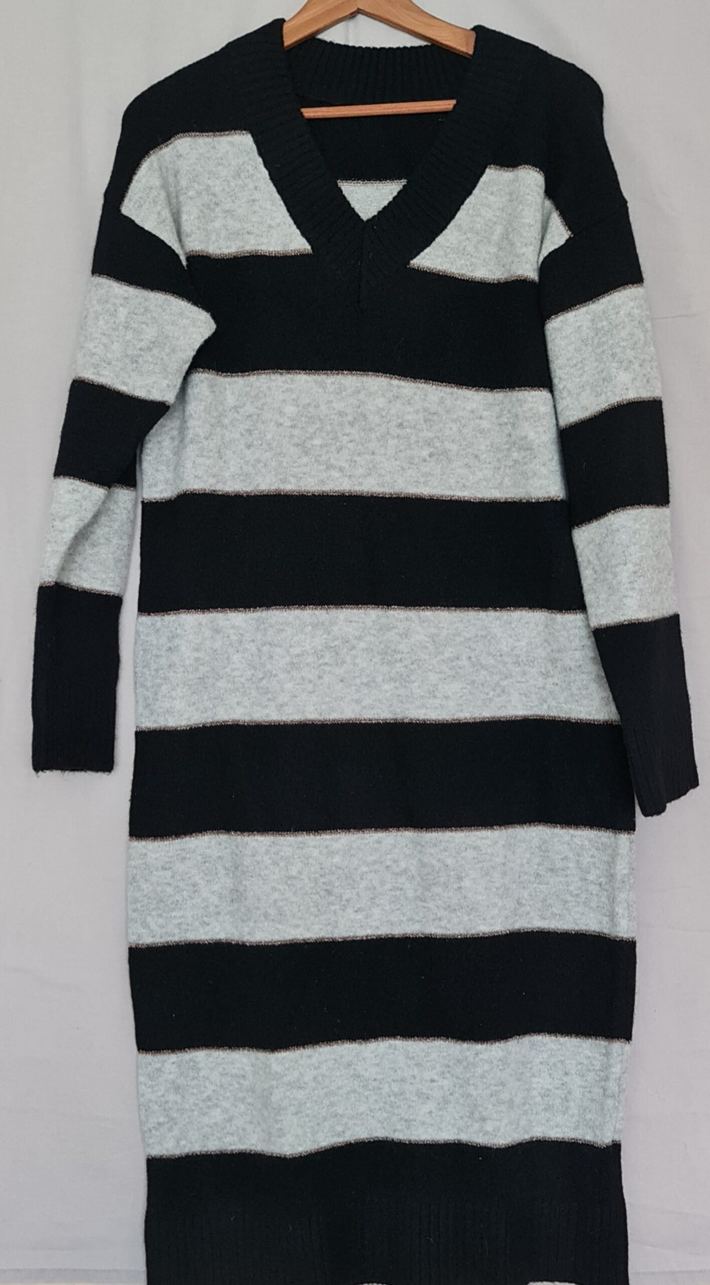 Primark Women's Grey Black Dress L UK 16-18