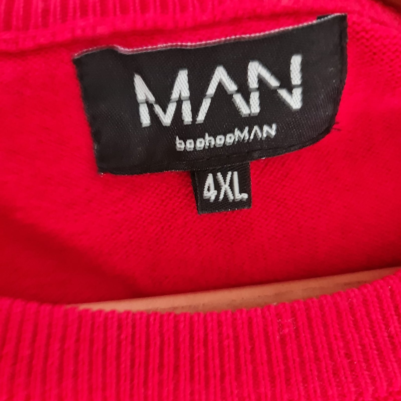 BoohooMAN Red Christmas Jumper 4XL / UK 32-34 - Image 2