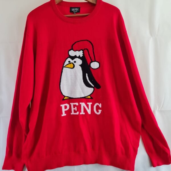 BoohooMAN Red Christmas Jumper 4XL / UK 32-34