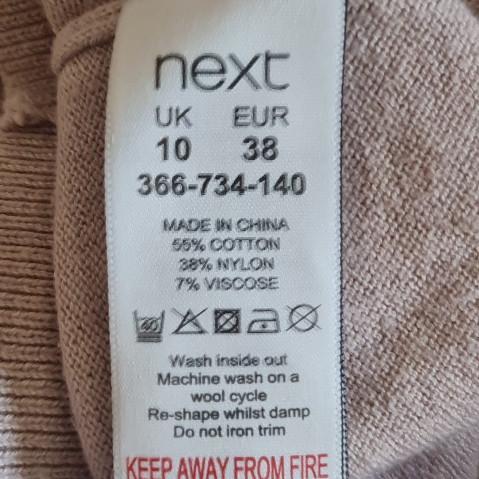 Next Beige Christmas Jumper S / UK 8-10 - Image 2