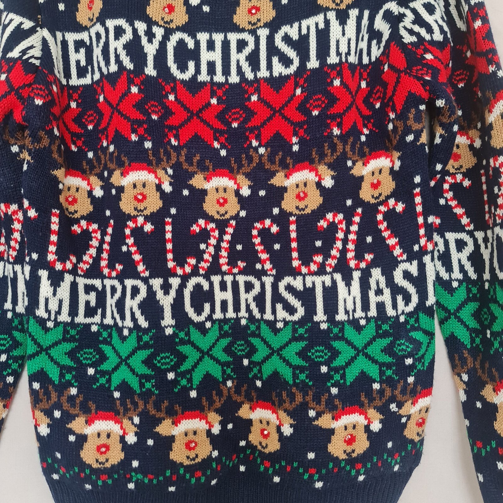 Primark Mens Christmas Jumper XS Reindeer Fair Isle Festive Knit - Image 2