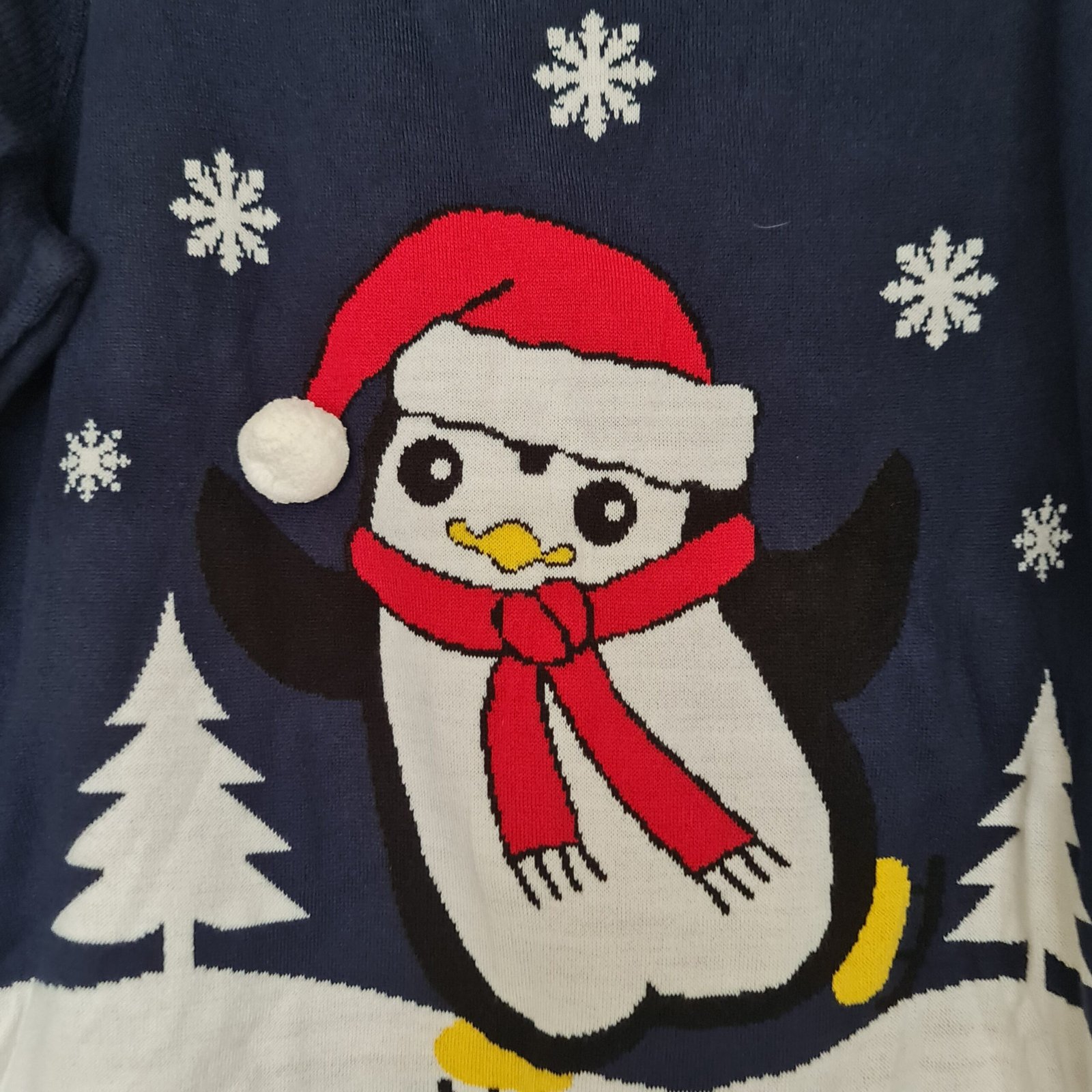 Bonprix Womens Navy Penguin Christmas Jumper XL UK 20-22 - Image 2