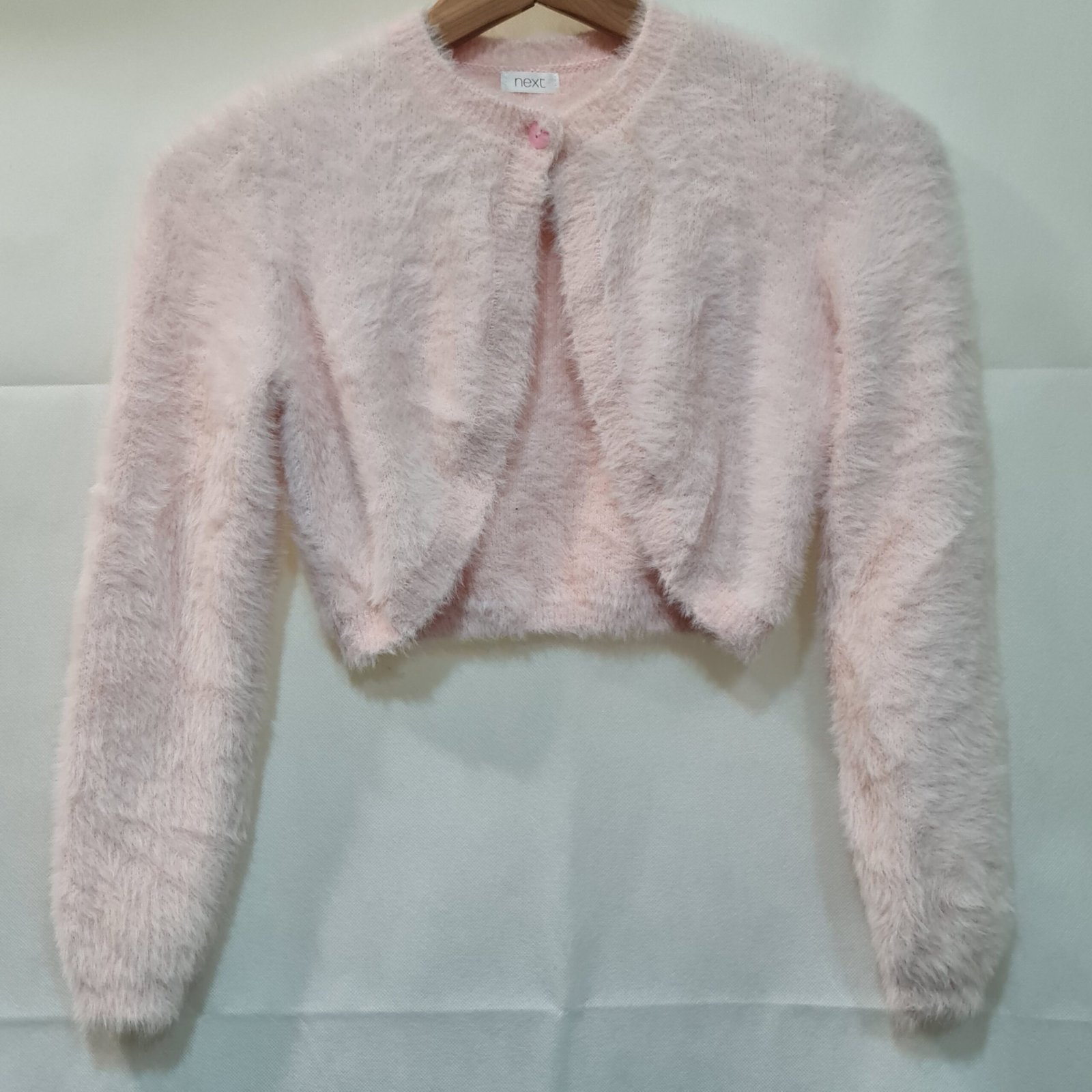 Next Girls Pink Fluffy Bolero Cardigan 7–8 years / 128 cm