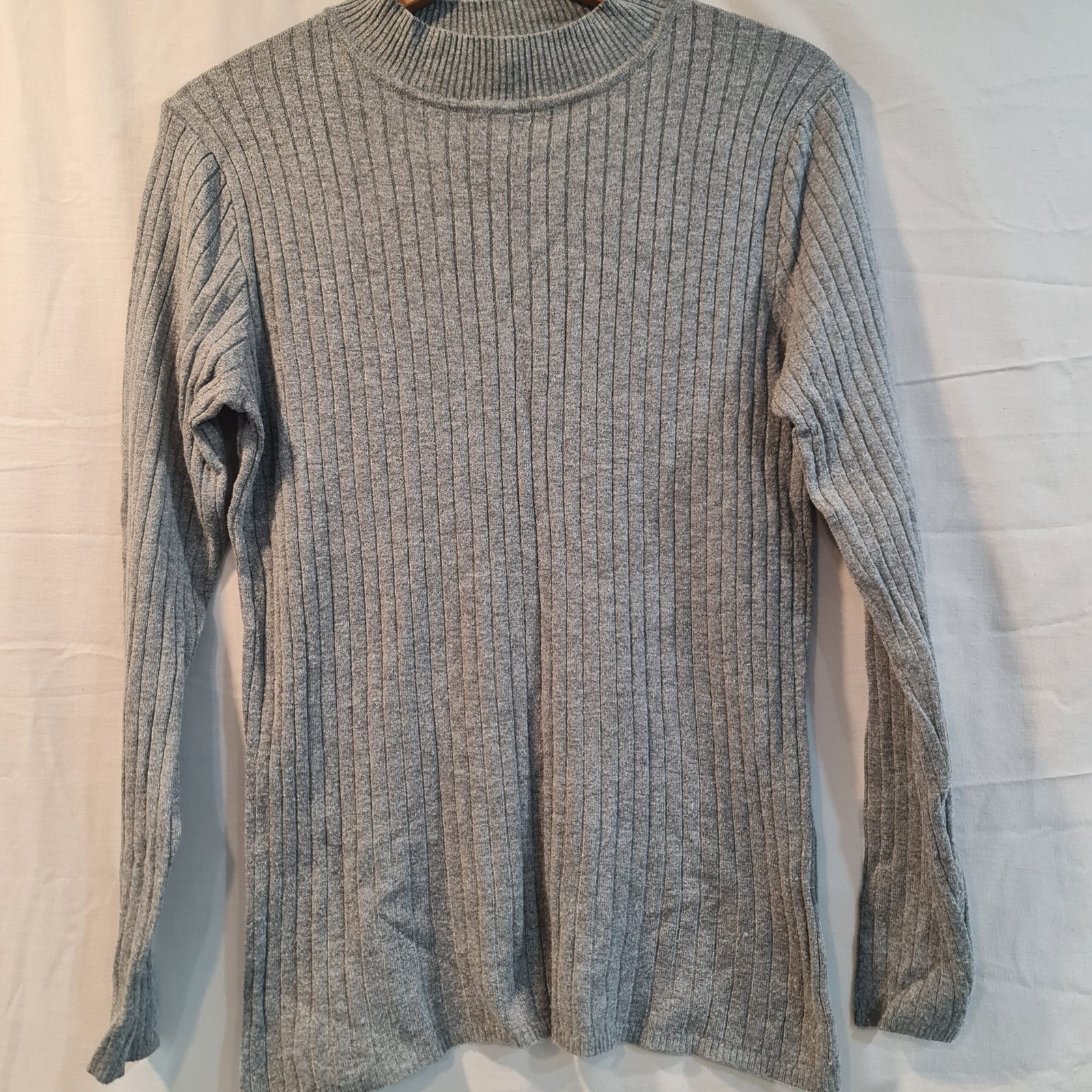 Primark Womens Grey Ribbed Roll Neck Jumper XL UK 18-20