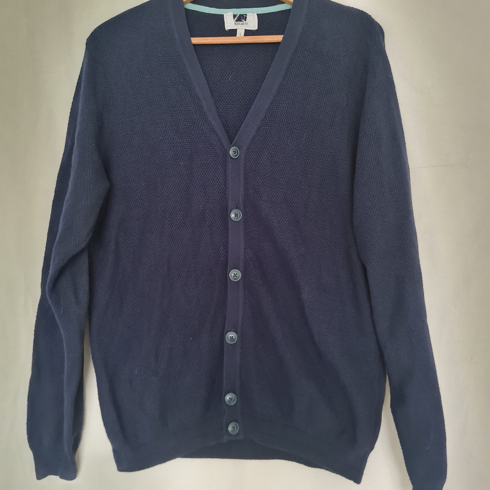Marks & Spencer Mens Navy Cotton V Neck Cardigan L