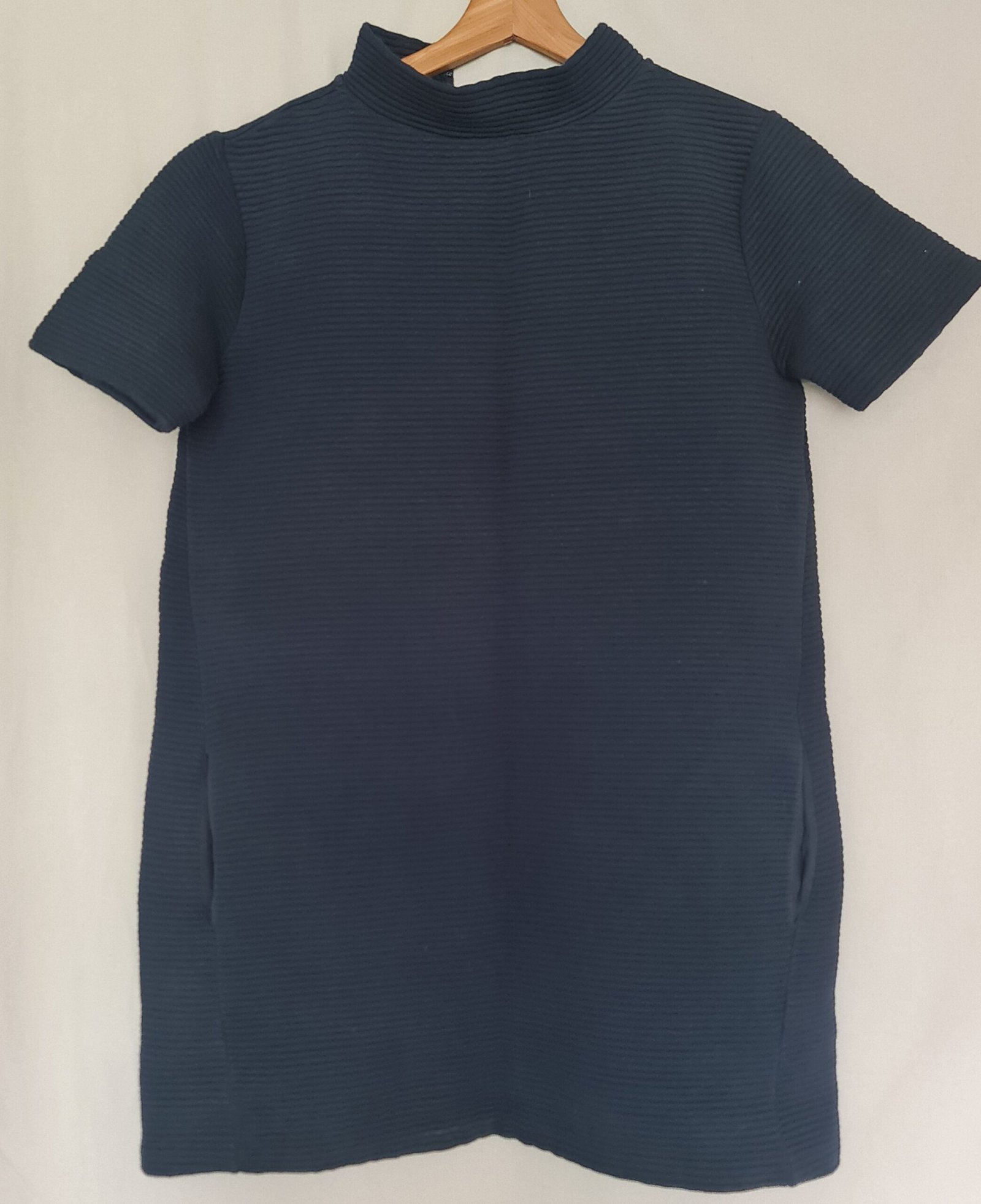 French Connection Womens Navy Ribbed Shift Dress UK 10