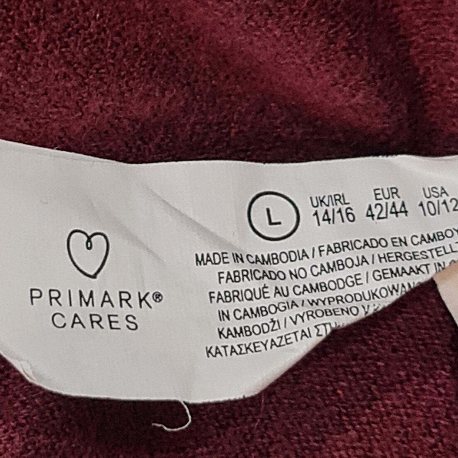 Primark Womens Burgundy Crew Neck Jumper L UK 14-16 - Image 2