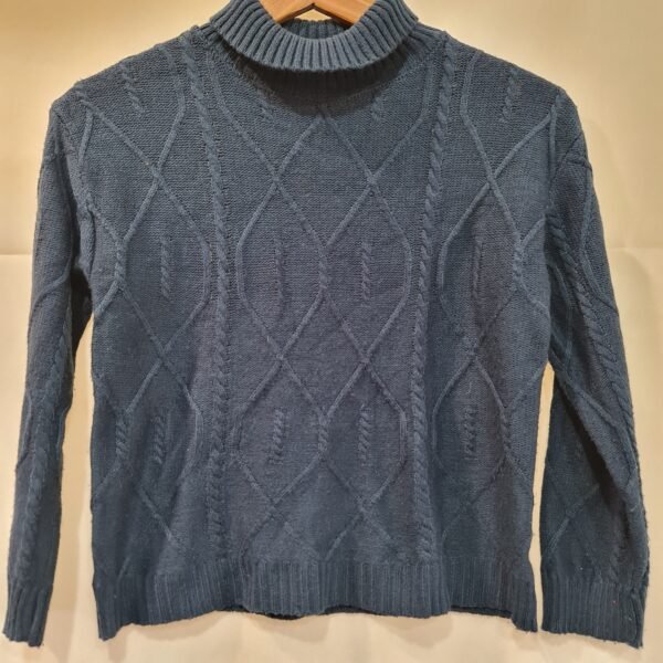 Shein Girls Navy Cable Knit Jumper Age 10 Years 140 cm