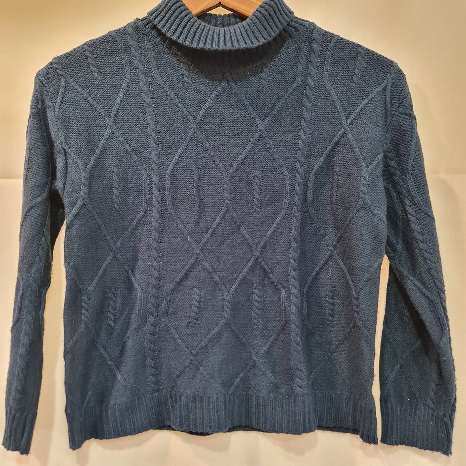 Shein Girls Navy Cable Knit Jumper Age 10 Years 140 cm