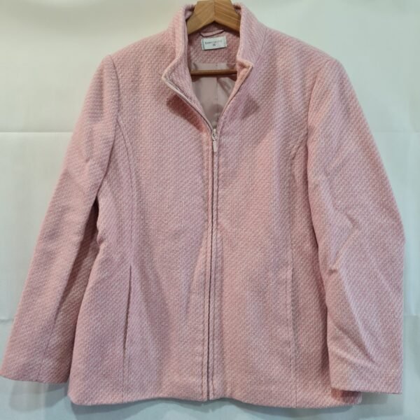 Bonmarché Womens Pink Wool Blend Zip Jacket UK 20