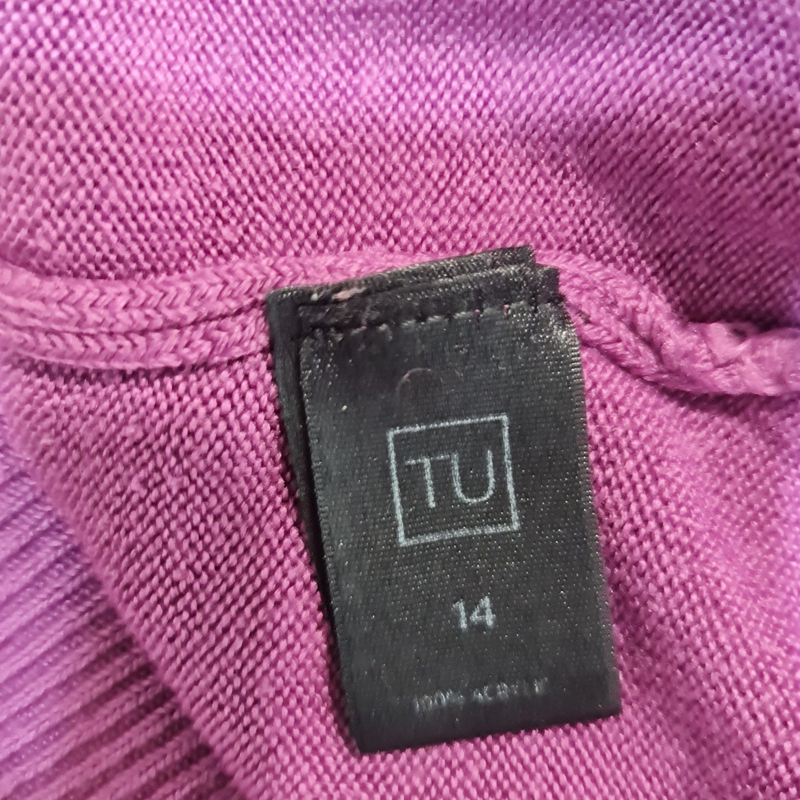 TU Womens Purple Roll Neck Fine Knit Jumper UK 14 Button Cuffs - Image 4