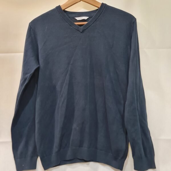 Marks & Spencer Boys Navy Blue V Neck Jumper Age 14-15