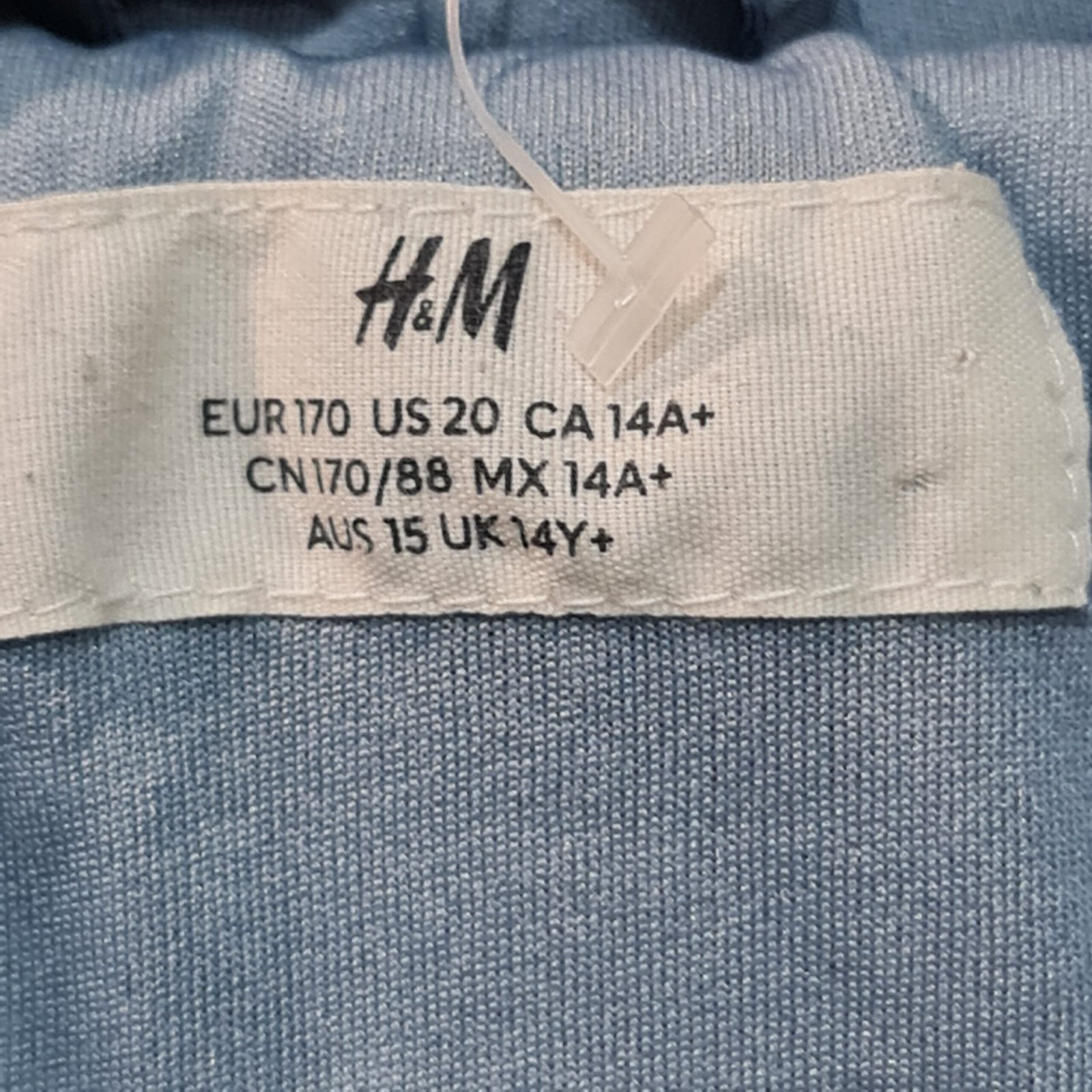 H&M Kids Light Blue Full Zip Fleece Jacket 14 years / 164 cm - Image 3