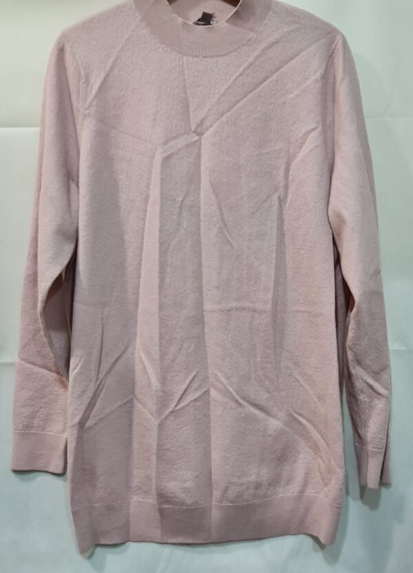COS Womens Pale Pink 100% Wool Longline Jumper Back Bow M