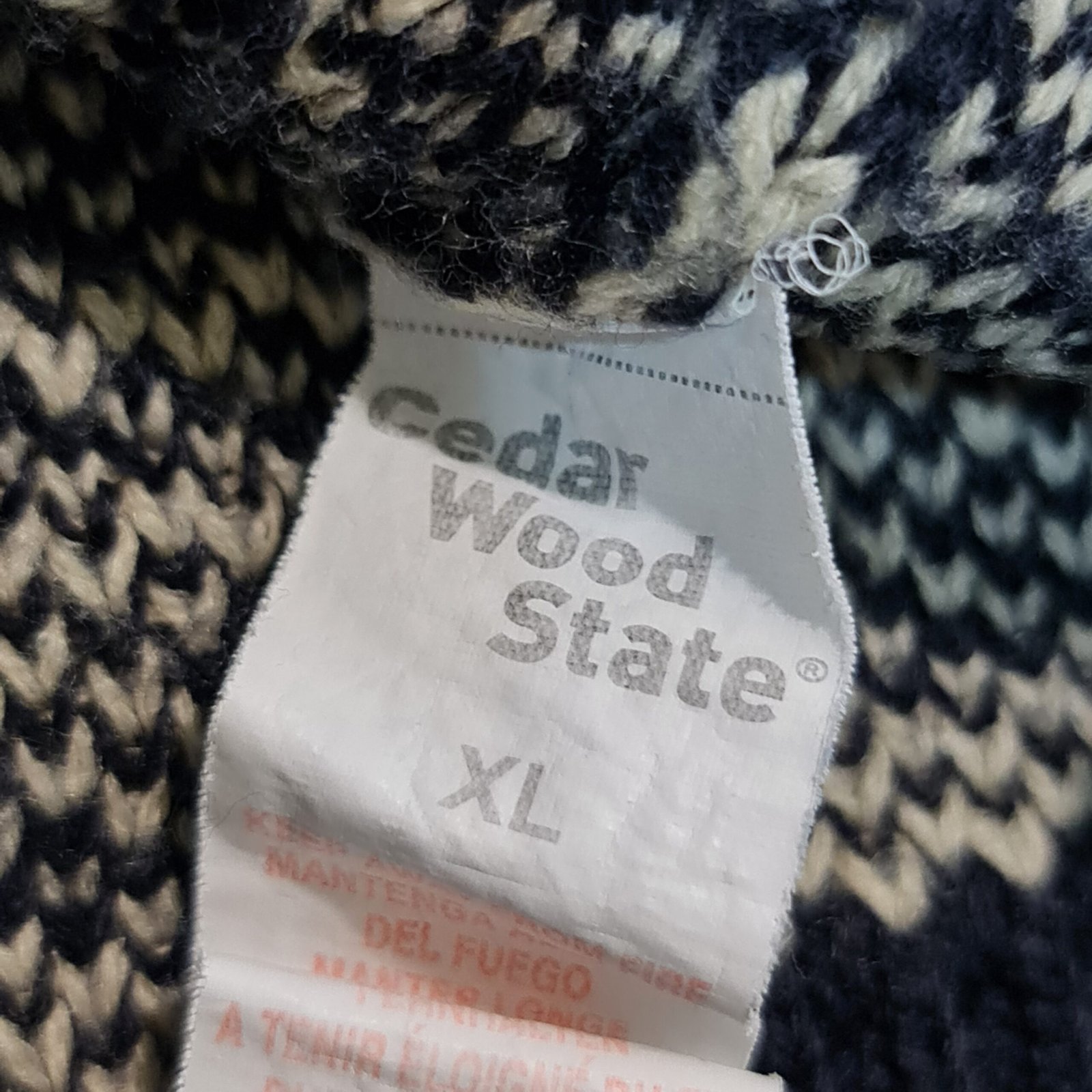Cedar Wood State Mens Navy Reindeer Fair Isle Christmas Jumper XL - Image 3