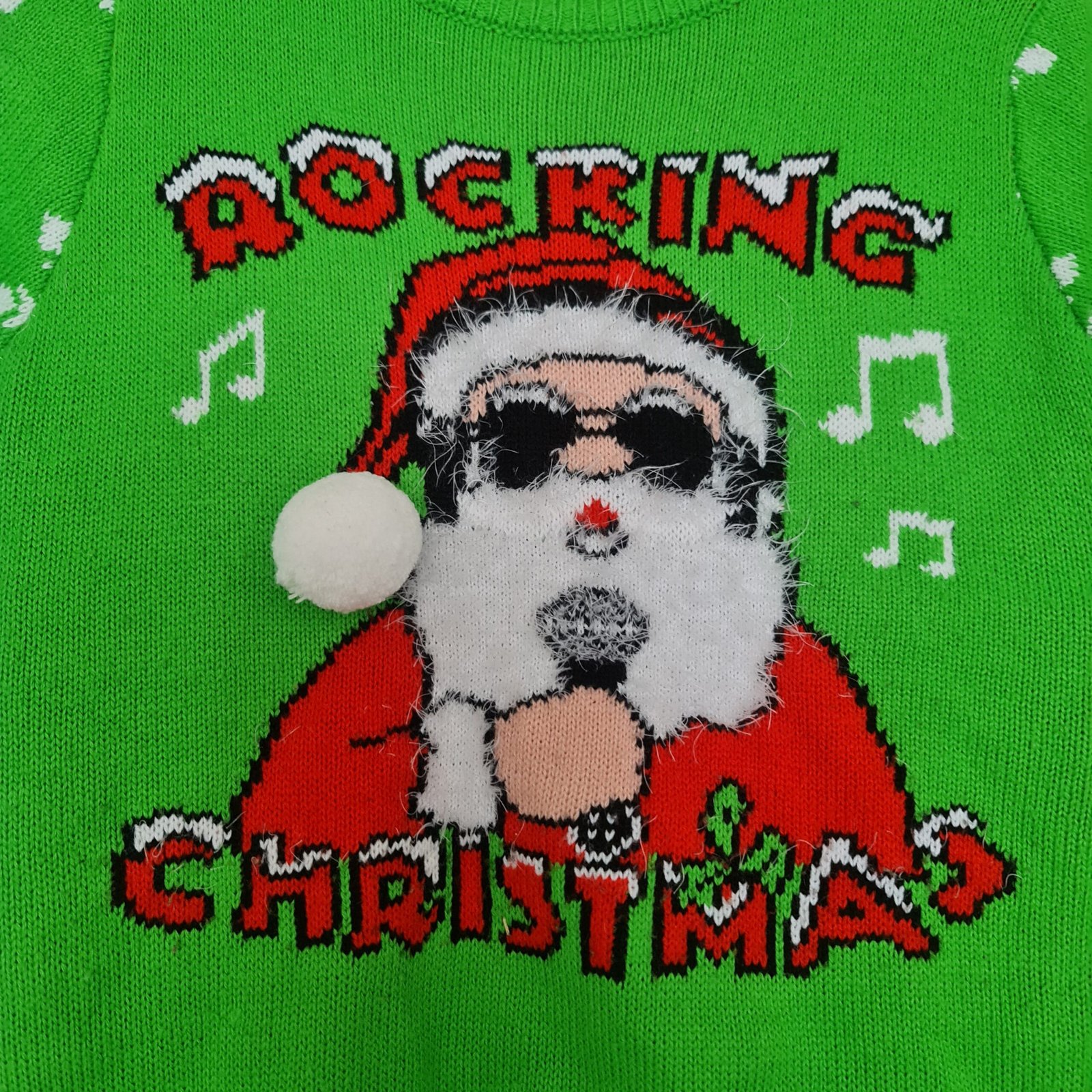 Noroze Green Christmas Santa And Merry Text Jumper 9 years - Image 2
